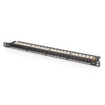 Digitus High-Density Patch Panel 19" 24 x RJ45, LSA horizontal, Cat. 6, unshielded, 0.5U, black, cable guide