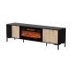 4. MERCI TV cabinet 180x40x53.5 black/artisan oak + fireplace