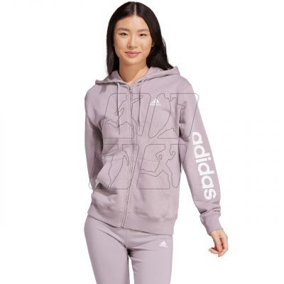 3. adidas Essentials Linear Full-Zip French Terry Hoodie W IS2073