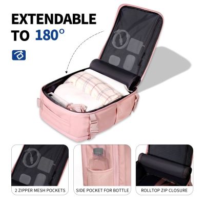 6. Tech-Protect Defender S50 Backpack for Ryanair & Wizzar, 20L Laptop - Pink