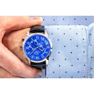 5. Giewont Chronograph Sapphire Silver Blue Men's Watch GW6260-A4