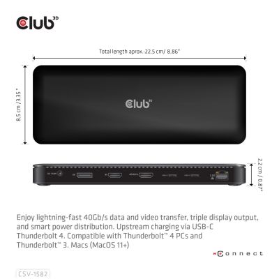 5. CLUB3D Club 3D, TB4 12-in-1 Docking Station