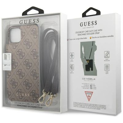 6. Guess 4G Crossbody Case for iPhone 11 Pro Max - Brown