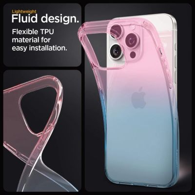 12. Spigen Liquid Crystal iPhone 15 Pro Case - Pink/Blue