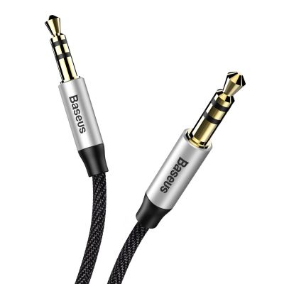 8. Baseus Yiven M30 stereo AUX 3.5 mm audio cable male mini jack 1m silver-black (CAM30-BS1)
