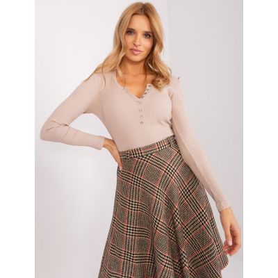 3. Beige striped blouse BASIC FEEL GOOD (RV-BZ-9209.36P)