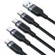 4. Joyroom Multi-Use Series S-A18 4in1 USB-A - USB-C / USB-C / Lightning / micro USB cable 1.2m - black