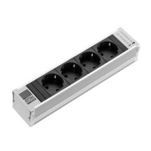 Rittal DK 7856.100 4-way power socket splitter, Internal Aluminum, Black