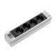 Rittal DK 7856.100 4-way power socket splitter, Internal Aluminum, Black