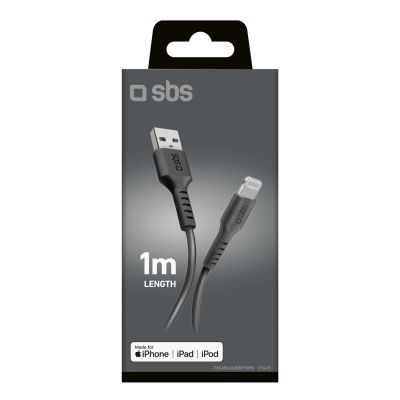 2. SBS TECABLEUSBIP589K USB-A - Lightning Cable 1m MFi Certified - Black