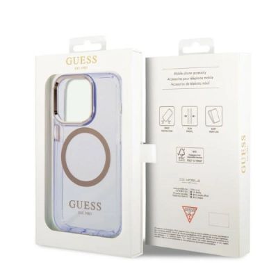 8. Guess GUHMP14LHTCMU iPhone 14 Pro 6.1" purple/purple hard case Gold Outline Translucent MagSafe