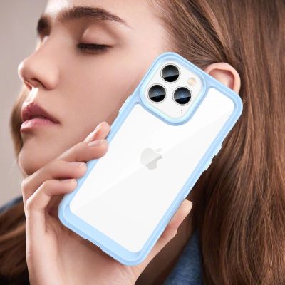7. Outer Space Case iPhone 14 Pro Max hard case with a gel frame blue