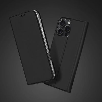 12. Dux Ducis Skin Pro iPhone 16 Pro Case with Flip and Card Slot - Black