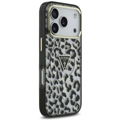 4. Guess Leopard Glitter MagSafe Case for iPhone 17 Pro - Black