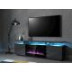 2. EVA TV cabinet with electric fireplace 180x40x52 graphite/glossy graphite