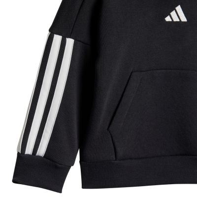 14. adidas Essentials Joggers 3 Stripes Fleece Hoodie Tracksuit for Kids Black JD6484
