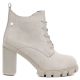 9. Cream women's ankle boots with a block heel M.Daszyński SA218-8