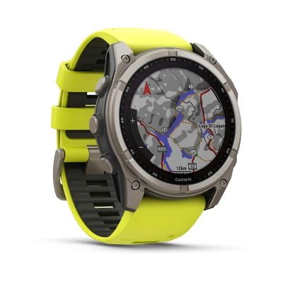 4. Garmin Fenix 8 Solar Sapphire Titanium Amp Yellow/Graphite watch