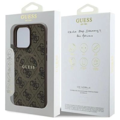 8. Guess 4G Ring Classic Logo MagSafe Case for iPhone 16 Pro Max - Brown