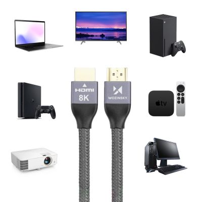 5. Wozinsky HDMI 2.1 Cable 8K 60 Hz 48 Gbps / 4K 120 Hz / 2K 144 Hz 1 m Silver (WHDMI-10)