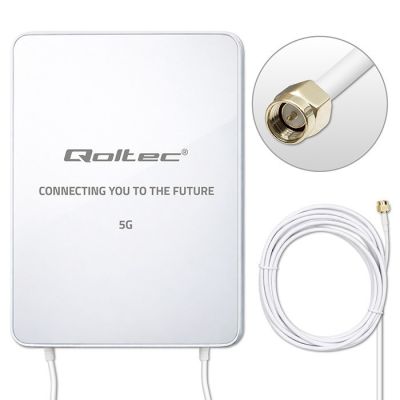 5. Qoltec 5G LTE Antenna | 16dBi | directional | outdoor | SMA | 3300-3800MHz | waterproof | 3m