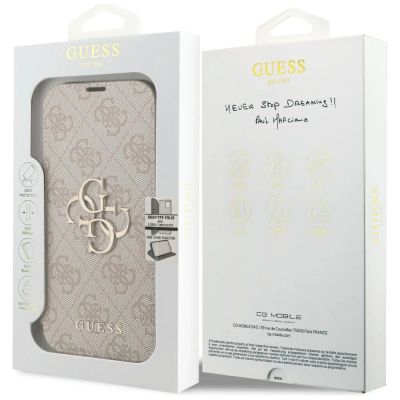 7. Guess Book 4G Metal Logo Case for iPhone 18 Pro / 17 Pro - Pink