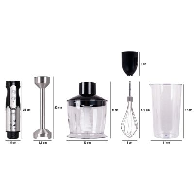 10. ELDOM MULTIFUNCTIONAL BLENDER BL250 VEXI 800W BLACK-SILVER METAL CHOPPING TIP, CONTAINER WITH CHOPPER KNIFE