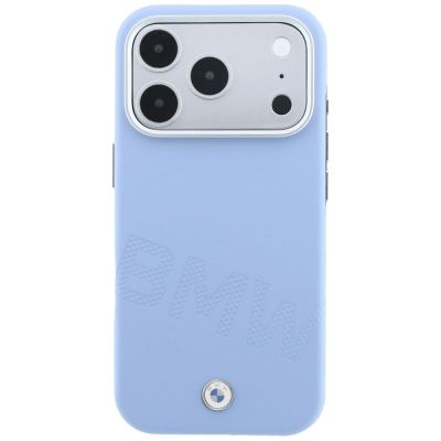 3. BMW Sign Inclined Deboss Letters MagSafe Case for iPhone 17 Pro / 18 Pro - Blue