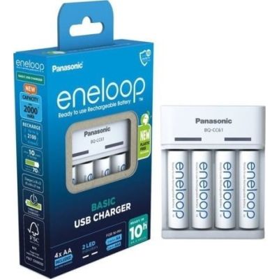 PANASONIC BASIC USB CHARGER + 4x AA ENELOOP 2000 mAh