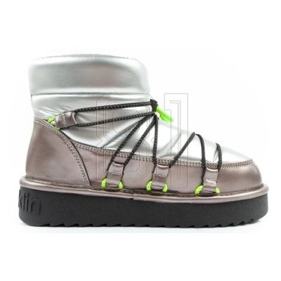 4. D.Franklin women's snow boots winter fashionable insulated ankle boots silver