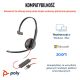 3. Poly Blackwire 3210 Monaural USB-C Headset +USB-C/A Adapter