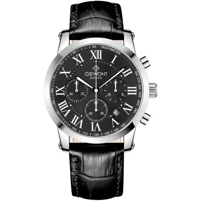 Men's Watch Giewont Chronograph Sapphire Silver Black GW6260-A2