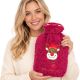 XMAS RUBBER HOT WATER BOTTLE 2L RED