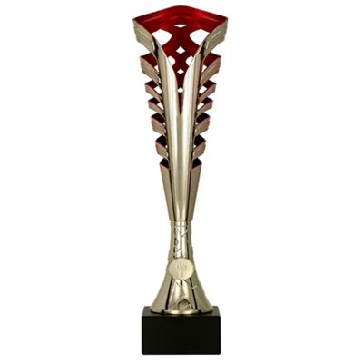 5. Gold and red plastic cup