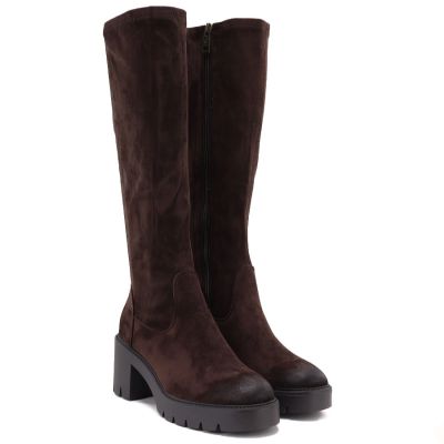 4. Women’s chocolate-brown suede insulated boots Vinceza 58332