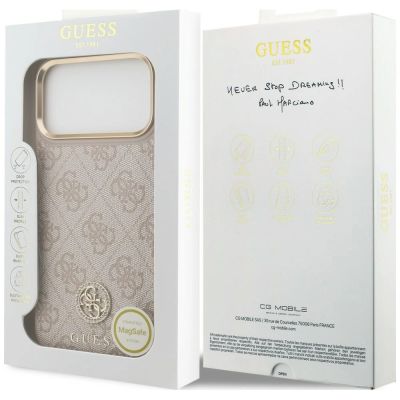 8. Guess 4G Strass Logo MagSafe Case for iPhone 18 Pro Max / 17 Pro Max – Pink