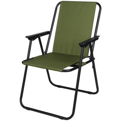 8. CAMPING CHAIR WITH ARMRESTS 52x44x75CM FOLDING GREEN
