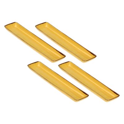 Set of 4 Concerto Ocra Rectangular Trays - Yellow, 32 x 8 cm