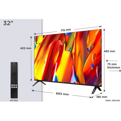 3. TCL 32V5C QLED 32'' Full HD Android TV Dolby Digital Plus DVB-T2 Black