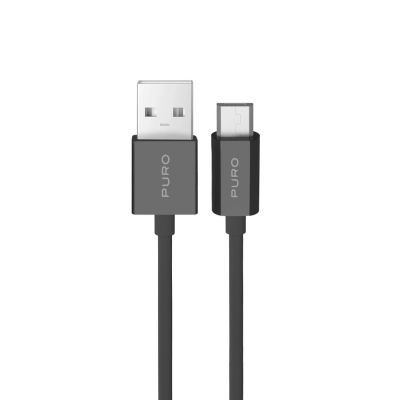 Puro TPE 12W USB-A - microUSB 1m Cable - Black