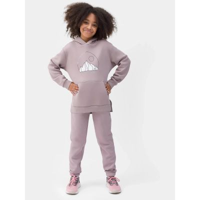 Girls' sweatshirt with a hood, open, 4F Junior