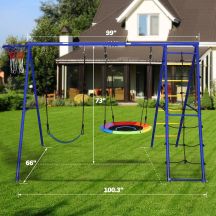 Frame swing stork's nest + swing + ladders + basket 271x180x185cm