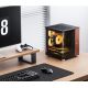 2. Jonsbo TK-0 PC Case, Mini-Tower, Mini-ITX, Tempered Glass, Wood - black