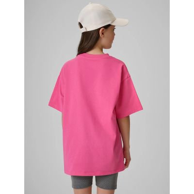 2. Girls' loose plain T-shirt 4F 4FJRSS26TTSHF3984-54S