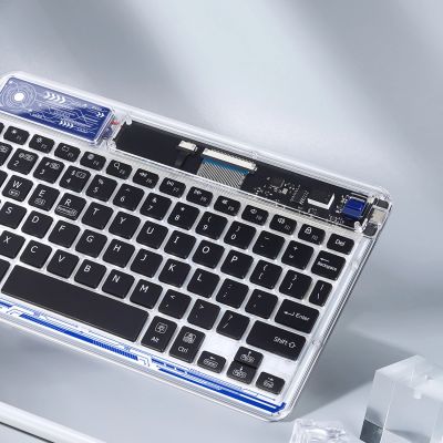 4. Dux Ducis Keyboard (CK Series) Wireless for Laptop / Tablet / Phone - Transparent