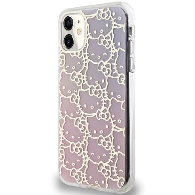 2. Hello Kitty IML Gradient Electrop Crowded Kitty Head Case for iPhone 11 / Xr - Pink