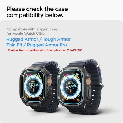 6. Spigen Glas.tR EZ Fit tempered glass for Apple Watch Ultra / Ultra 2 (49 mm) - 2 pcs.