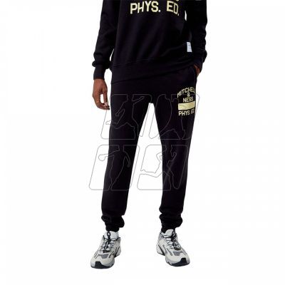 4. Mitchell &amp; Ness Branded Fashion Graphic Sweatpants M PSWP5533-MNNYYPPPBLCK