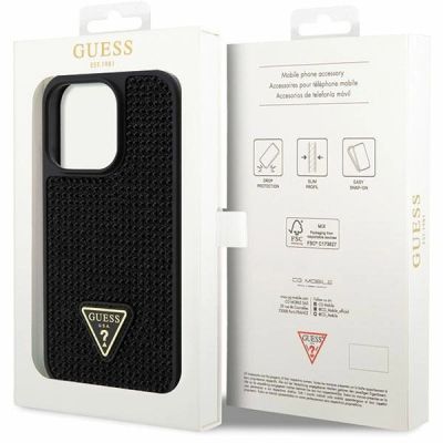 8. Guess Rhinestone Triangle Case for iPhone 14 Pro - Black