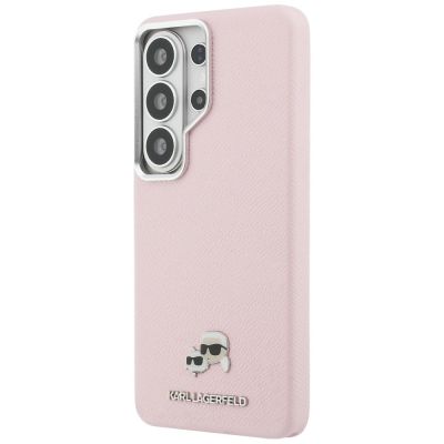 2. Karl Lagerfeld Saffiano KC Metal Logo MagSafe Case for Samsung Galaxy S26 Ultra - Pink